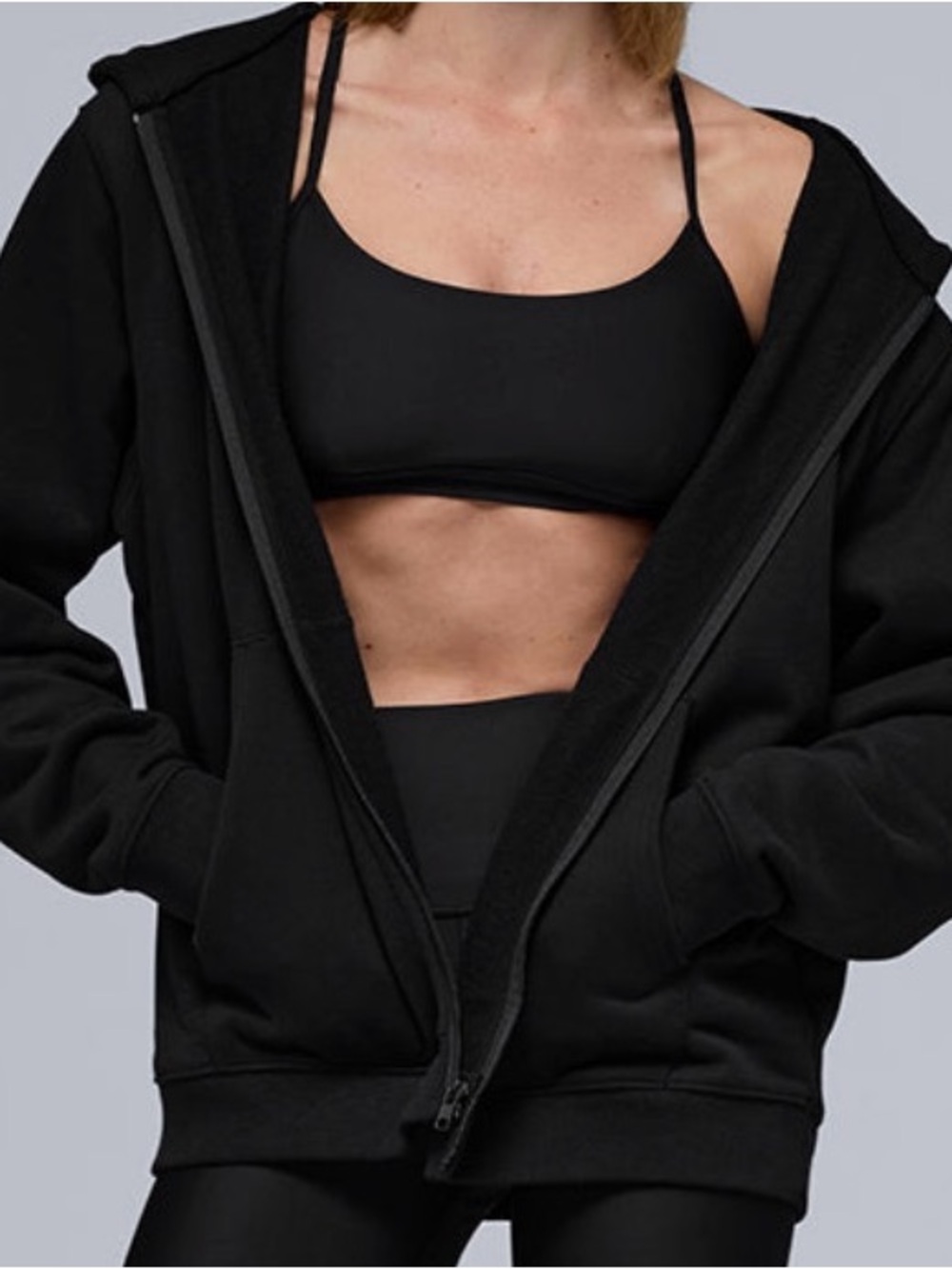 ALO Yoga Black Full-Zip Men's or Unisex Zip-Up Hoodie